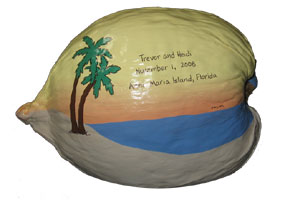 Click to enlarge - Anniversary Painted Coconut