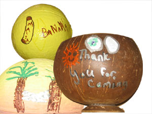 Click to enlarge - Personalized custom painted bridal favors, wedding invitations, centerpieces