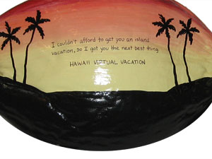Click to enlarge - Virtual Vacation Gift Hand Painted Coconut
