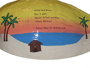 Click to enlarge - Virtual Vacation Gift Hand Painted Coconut