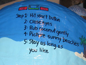 Click to enlarge - Virtual Vacation Gift Hand Painted Coconut