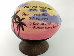 Click to enlarge - Virtual Vacation Gift Hand Painted Coconut