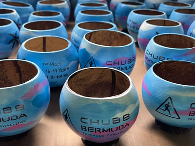 BermudaTriangleChallenge painted coconut cup trophies and awards