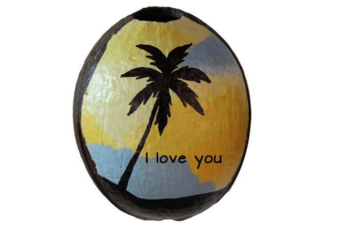 Say I love you with a painted coconut!