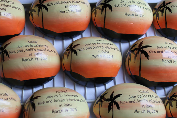 Hand Painted Coconut Invitations And Announcements