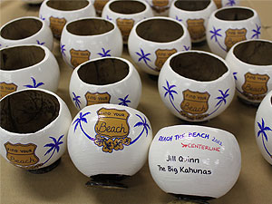 Coconut trophy awards on genuine coconut cups