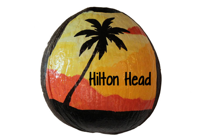 Be eco-friendly with USA made, painted coconut holiday gifts and personalized ornaments