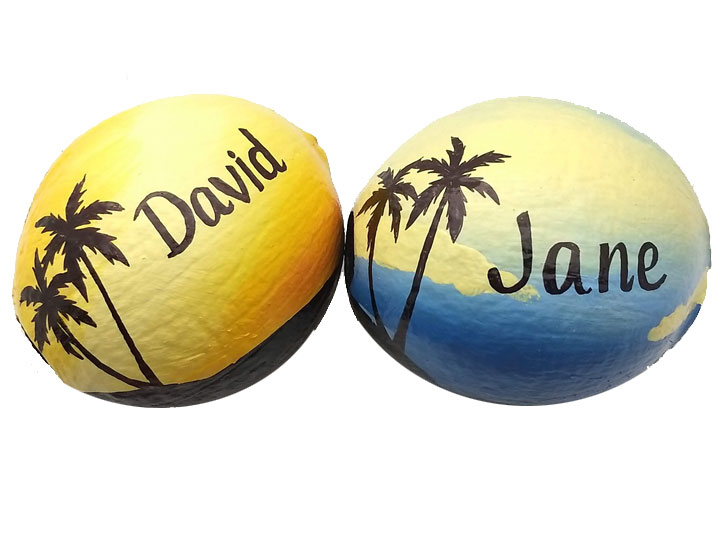 Recycled coconuts for zero waste personalized gifts