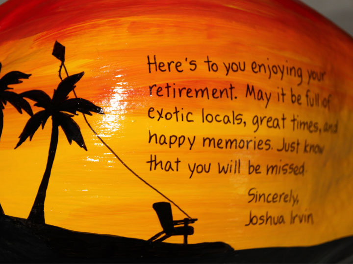 Add your message for a memorable retirement gift